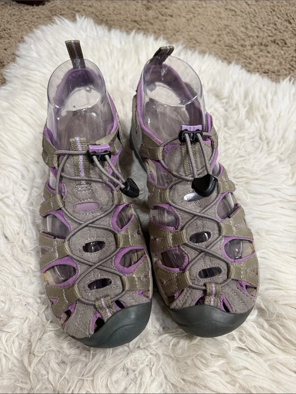 Keen‎ Whisper Womens Size 8.5 Gray Purple Walking Outdoor Hiking Slip-On Sandals